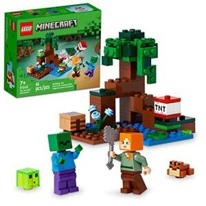 LEGO Minecraft Swamp Adventure 21240 Ages 7+, 65 PCs Building Kit TNT Catapult